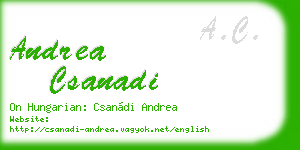 andrea csanadi business card
