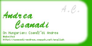 andrea csanadi business card